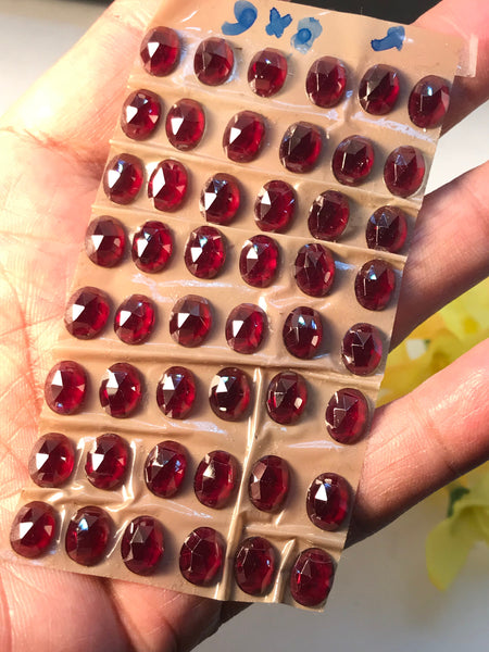 Garnet Rose Cut Oval 5x3 to 10x8 mm Faceted,AAA Quality,Best for Jewelry making ,Flat table ,only Face up facetting, polki,cabochons # G-159