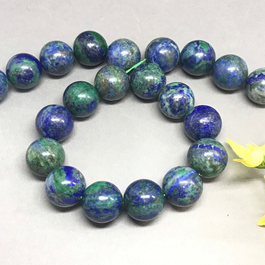 Natural Azurite Beads, 18mm Azurite For Jewelry Making, Multi Color Azurite, Smooth Azurite Bead Necklace, May Birthstone,Gift For Her# 1361