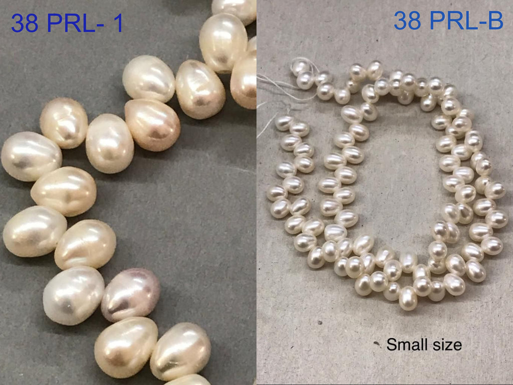 Beautiful Natural Fresh Water pearl Briolette  116x7 N 17x10 mm appxmm pearl Briolette and Cream color Fancy  ( 38PRL)