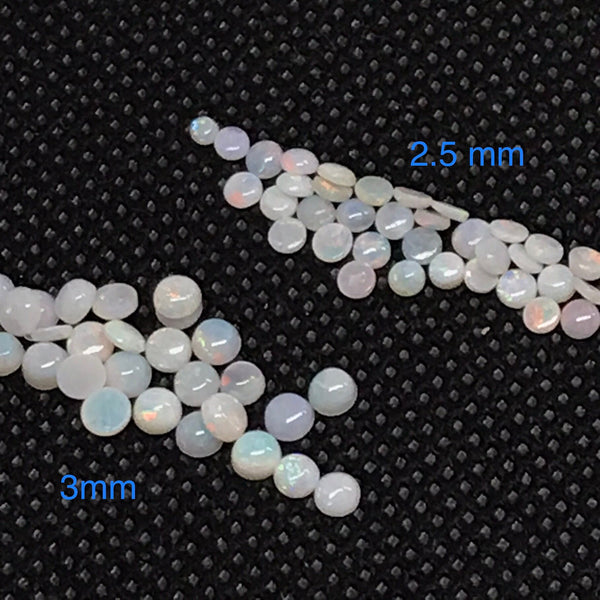 Natural  Opal Australian, Round 3 mm & 2.5 mm appx.thickness 1.2 and 1.1mm appx Beautiful Fire, AAA quality, Each Piece. #317