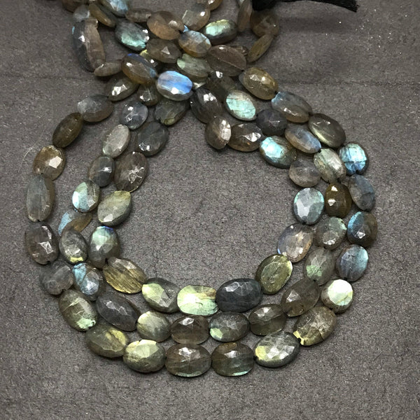 AAA Faceted Labradorite Beads, 10X8 To 11X7MM Oval Shape Multi Fire Labradorite, Gift For Women,Labradorite Beaded Necklace #1368