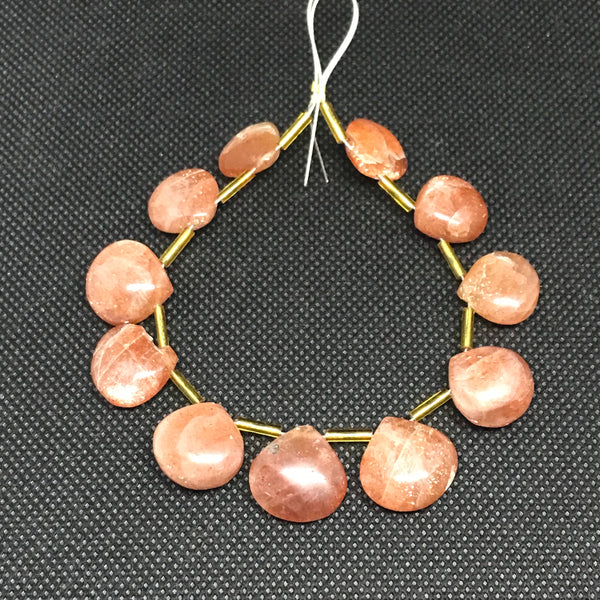 100% Natural Sunstone Beads, 10/14/16mm Sunstone Briolette Necklace, Large Faceted Sunstone Bead Jewelry, Loose Gemstone For Jewelry
