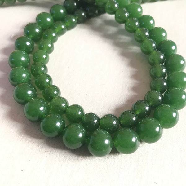 Natural Taiwan Jade Beads, Jade Bead Necklace For Women, 8,10 & 12mm Smooth Jade Beads, 16 Inch Bead For Jewelry Making, Gift Fr Women #441