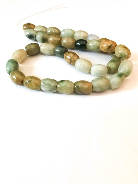 100% Natural Jade Beads, 10x12mm Oval Jade Beads, Jade Barrel Bead Necklace, For Women, Multi Color Jade Beads For Jewelry Making (#988)