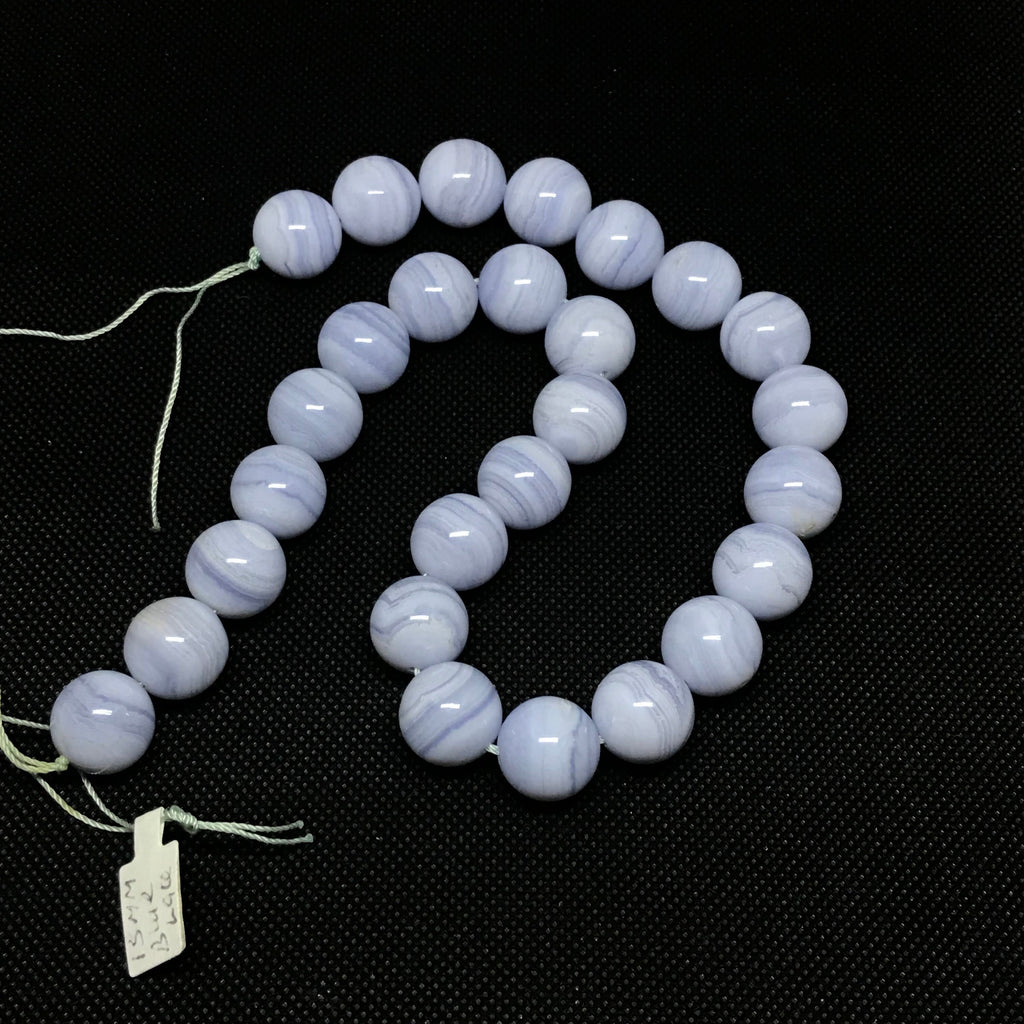 Blue Lace Agate Beads,100% Natural Blue Agate Gemstone For Jewelry Making,May Birthstone,15mm Agate Beaded Necklace,16 Inch Strand Bead#0005
