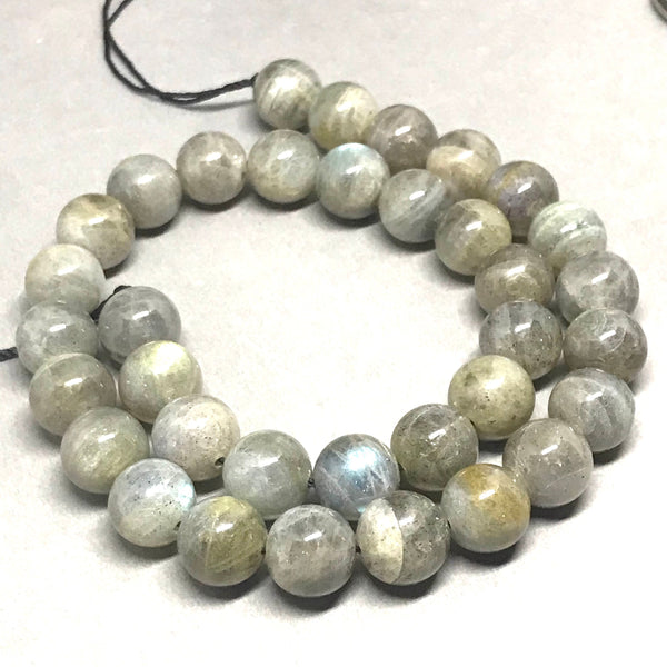 Natural Labradorite Beads, Brilliant Fire Labradorite Beaded Necklace, Gift For Women, 12mm Smooth Labradorite Beads, 16 Inch Strand Beads