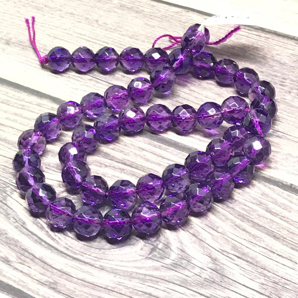 100% Natural Amethyst Beads, 16 Inch Beads Strand For Jewelry, Loose Faceted 8mm Purple Amethyst, Healing & Energy Gemstone Beads