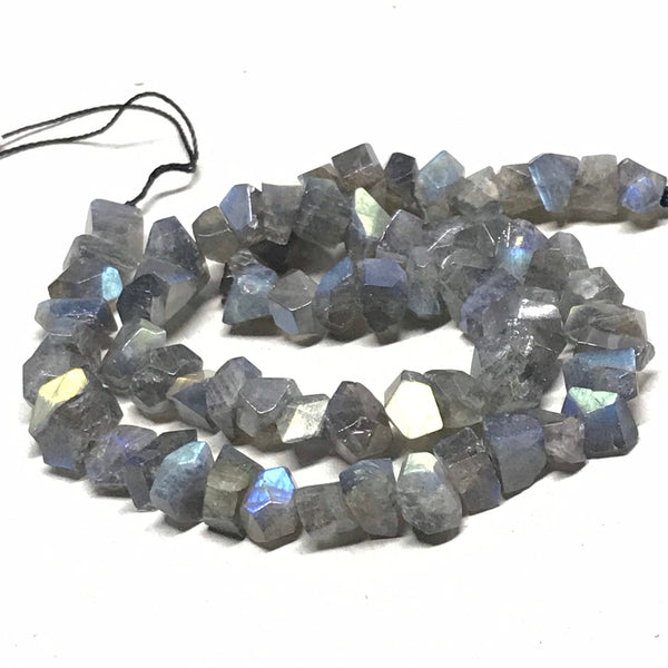 6-7MM Labradorite Nuggets Beads, Natural Multi Fire Faceted Labradorite Necklace, Gift For Women, 16 Inch Strand