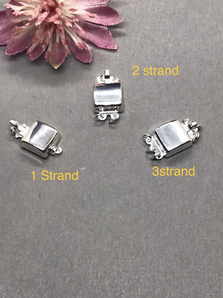925 Sterling Silver clasp, Rectangular Box Clasp, plain, Jewelry clasp, Necklace connector, Push in & out ,Sterling silver clasp,1 Piece.