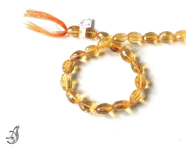 Natural Citrine Bead, 8x11MM Oval Shape Citrine, Citrine Bead Necklace, Gift For Women, Faceted Citrine Bead, 9.5 Inch Strand Bead