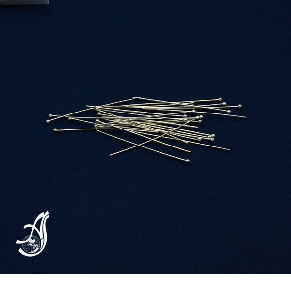 Ball Head Pins, Flat Head Pins, 925 Sterling Silver Pins, Head Pins For Jewelry Making, Pack of 24 Pieces (AYS-HPB-1 and HPB-2)