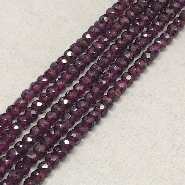 100% Natural Garnet Bead, Red Garnet Beads, Faceted Round Garnet Beads, 3.7 mm Garnet Necklace, 14 Inch Strand Red Gemstone Bead (1078)
