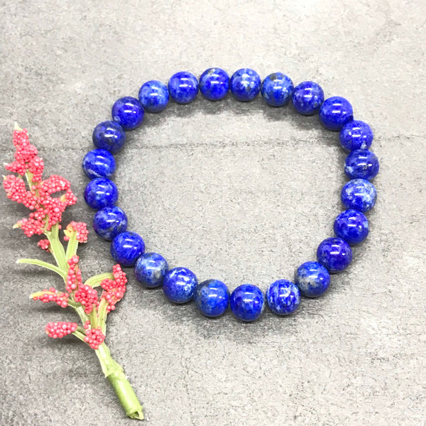Lapis Lazuli Bead Bracelets, Stretchable 8mm Bead Bracelet, Calming Beaded Bracelet For Men And Women, Lapis Lazuli Jewelry #JB 135
