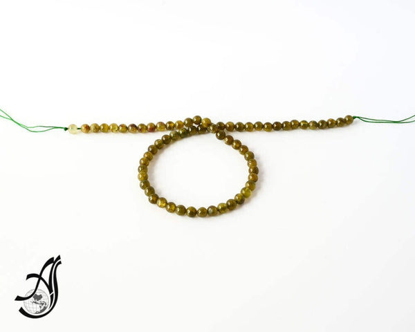 Natural Tsavorite Garnet, Malian Garnet Bead, 6MM Green Garnet Necklace, Smooth Garnet Bead, Gift For Women, 16 Inch Strand