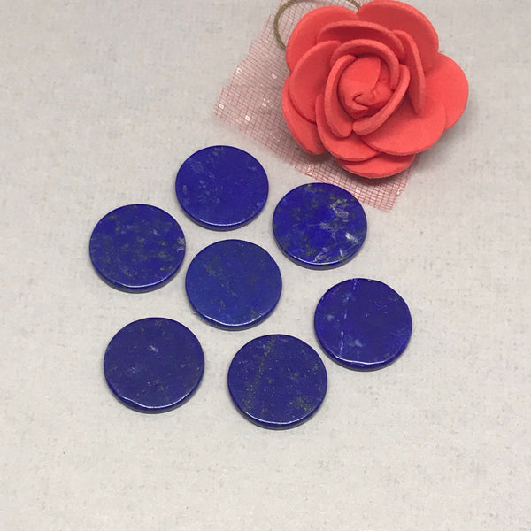 15mm Lapis Lazuli Cabochons, Round Shape Lapis Lazuli, Blue Gemstone, September Birthstone, 100% Natural Gemstone For Jewelry (CB-00322)