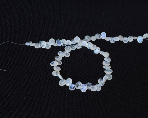 Natural Moonstone Bead, 8X6MM AAA Beautiful Rainbow Moonstone, 9X7MM, June Birthstone, Gift For Women, Beaded Necklace,14Inch Strand (# 133)