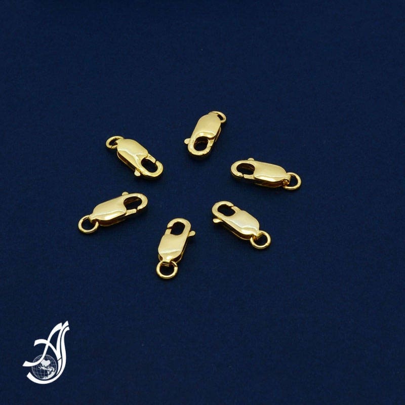 Gold Lobster Clasp, 14k Gold Filled Clasp With Open Jump Ring, 14 mm,Gift For Her, Connector,End clasp (Package of 6 pcs #LCGF-3