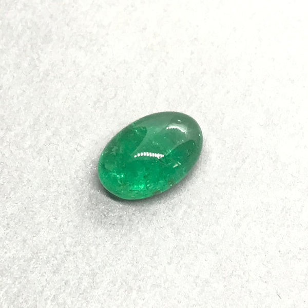 100% Natural Zambian Emerald, Genuine Emerald Cabochons, 8X11.5MM Green Gemstone, May Birthstone, Smooth Emerald , ( #-G-000152)
