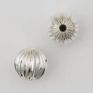 Sterling Silver Corrugated Round Beads, Sterling silver beads, Silver spacers Bead Creative bead4& 6 MM ,  (IFB 2 -N -3)