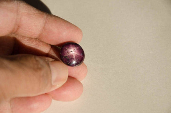 Natural Star ruby, Natural Star Ruby Cabochons,14.25X15.12MM Big Ruby Gemstone For Jewelry,Red in Focus Sun Light/Torch light as per photo