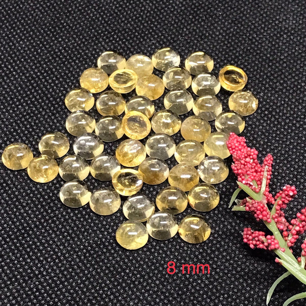 100% Natural Citrine, 8 mm Citrine For Necklace, AAA Citrine Gemstone, November Birthstone, Smooth Citrine, Loose Cabochon #325