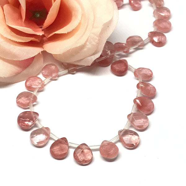 Natural Quartz Bead, 9X11MM Heart Cut Quartz Beaded Necklace For Women, Loose Quartz Gemstone For Jewelry making, April Birthstone # 1405