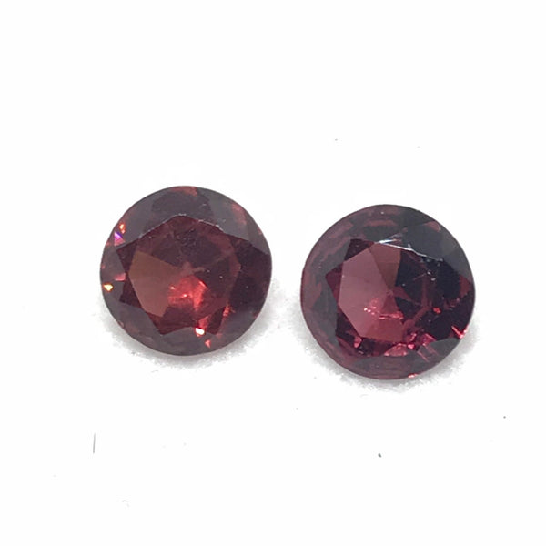 1000% Natural Rhodolite Garnet, 5MM - 9MM Round Cut Red Garnet Gemstone For Earring/Jewelry, Loose Faceted Garnet Stone for Ring (G-00103)