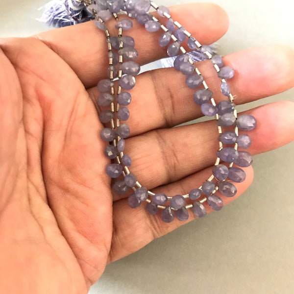 tanzanite Beads, 6.2X4.5MM Tanzanite Gemstone beaded Necklace,Gift For Women,Briolette Bead For Jewelry Making, 8 Inch Strand Tanzanite Bead
