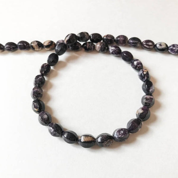 Natural Sugilite Beads, 10x14mm Oval Sugilite Beaded Necklace For Woman, Purple Sugilite Gemstone For Jewelry Making, 16 Inch Strand Bead