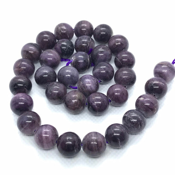 12mm Round Sugilite Beads, Purple Sugilite Gemstone Bead For Jewelry, Sugilite Stone Bead Strand, Gift Fir Women, Sugilte Beaded Necklace